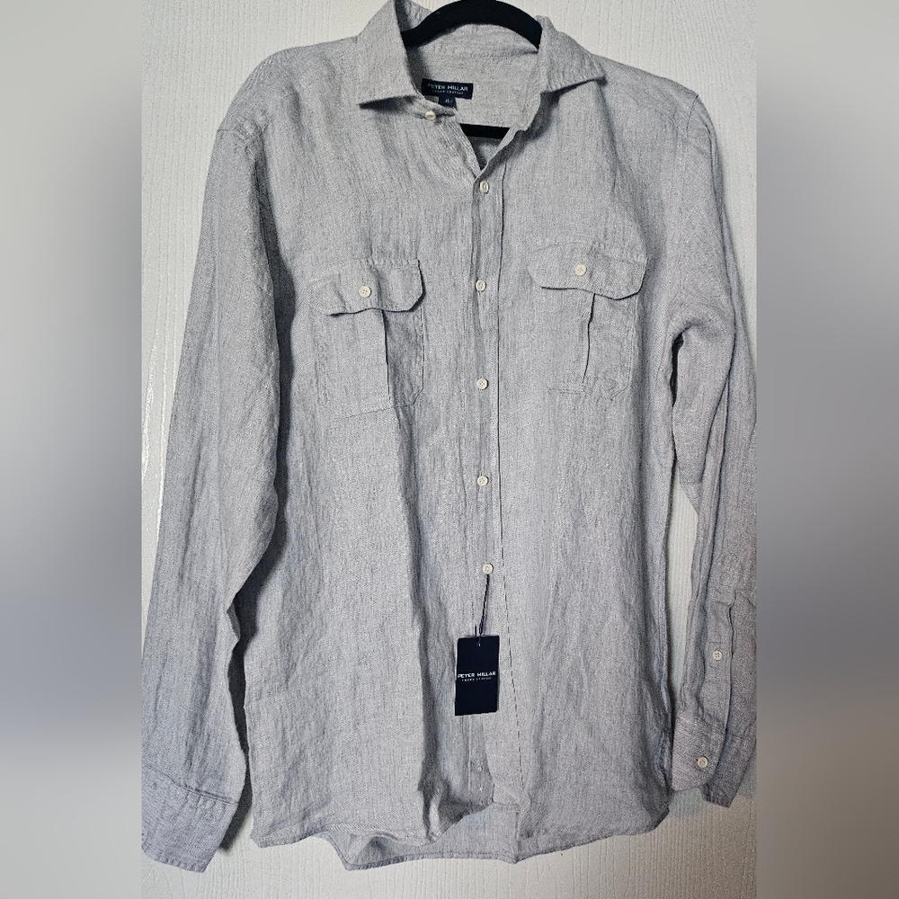 Peter Millar long sleeve shirt,size L